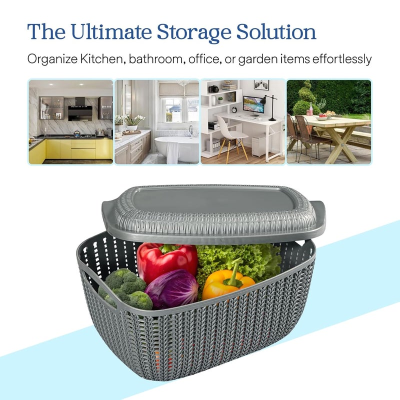Kuber Industries Grey 2 Pieces Fruit & Vegetable Baskets - Image 5