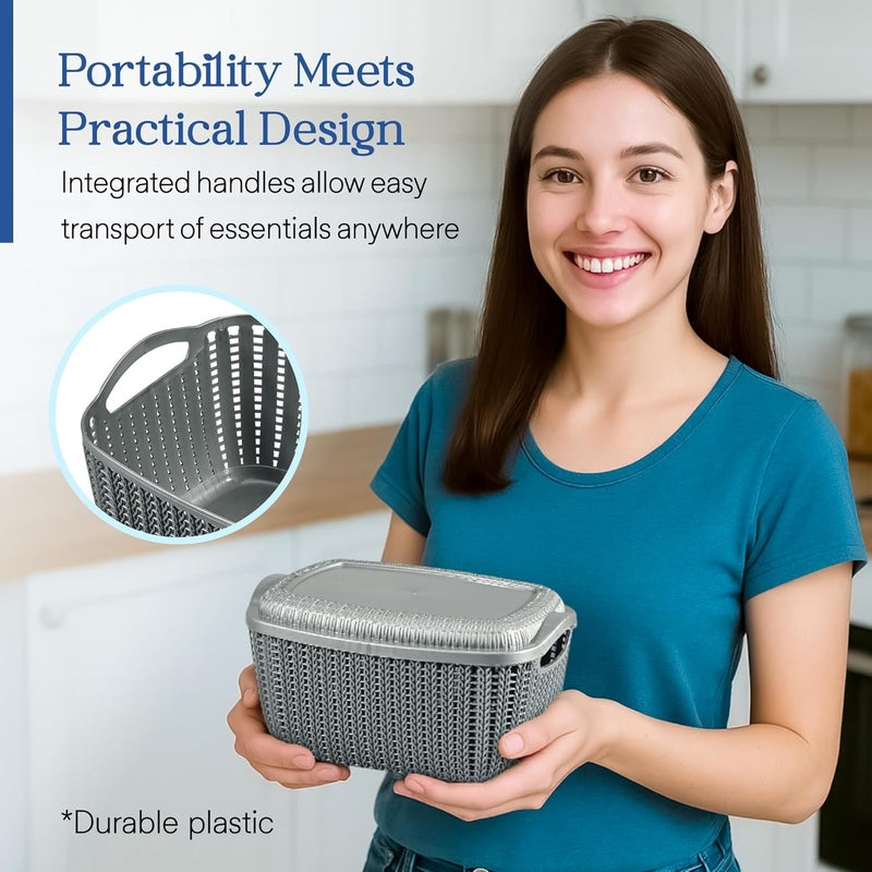 Kuber Industries Grey 2 Pieces Fruit & Vegetable Baskets - Image 4