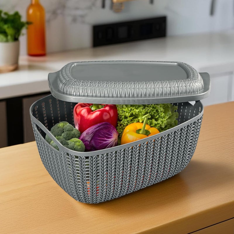 Kuber Industries Grey 2 Pieces Fruit & Vegetable Baskets - Image 2
