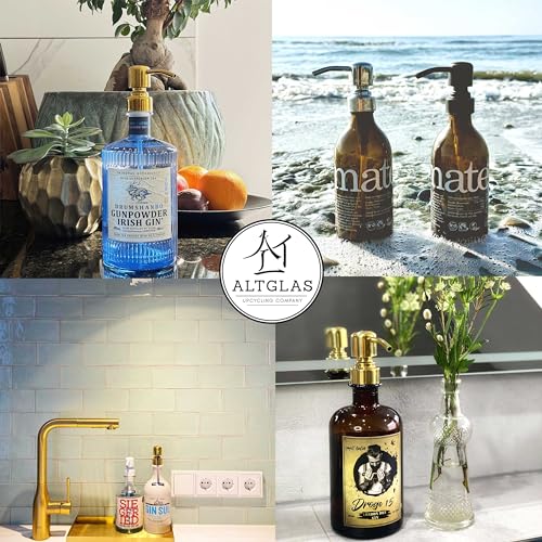 ALTGLAS Stainless Steel Soap Pump 'Zagreb' as Replacement for Liquid Hand Soap Dispensers (Shiny Gold) - Fits e.g. Jack Bottle - Image 2