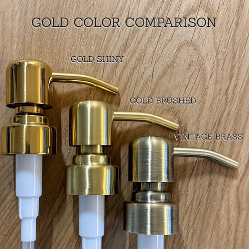 ALTGLAS Stainless Steel Soap Pump 'Zagreb' as Replacement for Liquid Hand Soap Dispensers (Shiny Gold) - Fits e.g. Jack Bottle - Image 4