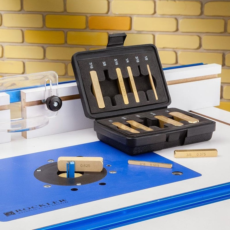 ROCKLER Setup Bars Woodworking (11 sizes) - Precision Brass Height Gauge Master Set with Case - Brass Bar Gauge Blocks from 1/8'' to 3/4'' in 1/16'' - Table Saw Accessories - Image 3