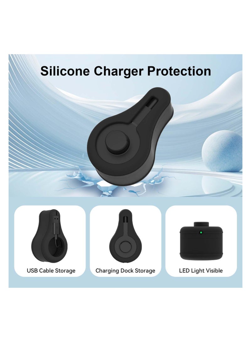 SYOSI Silicone Charger Case for Oura Ring Gen3, Soft Silicone Anti-Scratch Cover Case for Oura Ring Gen3 Charging Dock Support and USB-C Cable Storage, for Wrapping Charger and Cords while Travel (Black)  - Image 4