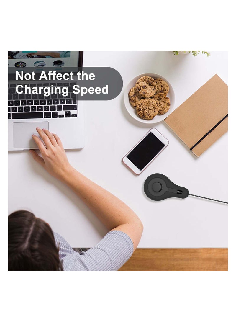 SYOSI Silicone Charger Case for Oura Ring Gen3, Soft Silicone Anti-Scratch Cover Case for Oura Ring Gen3 Charging Dock Support and USB-C Cable Storage, for Wrapping Charger and Cords while Travel (Black)  - Image 5