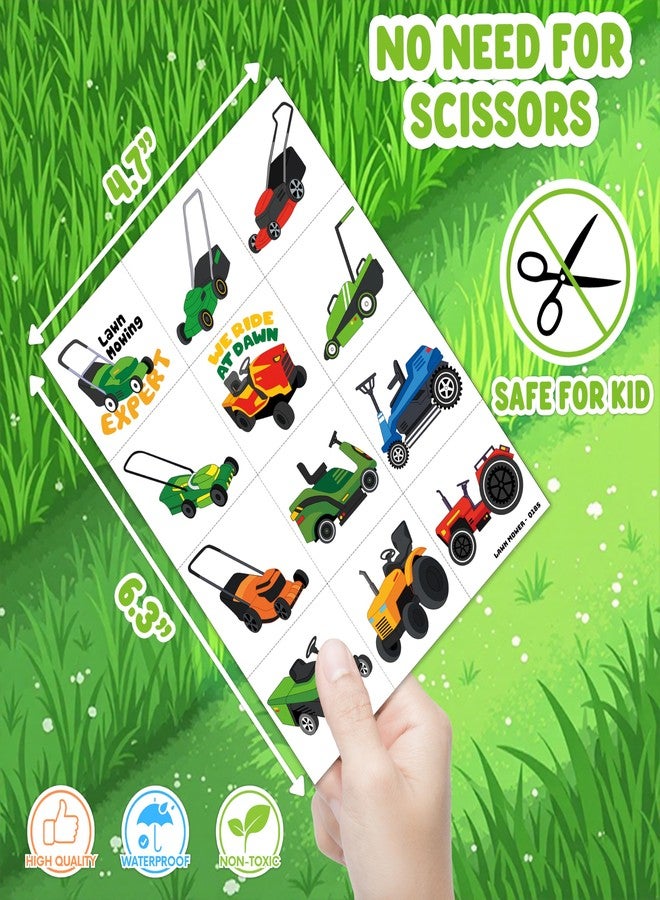 91TATTOOS 96 PCS Lawn Mower Pre-Cut Temporary Tattoos for Kids - Image 5