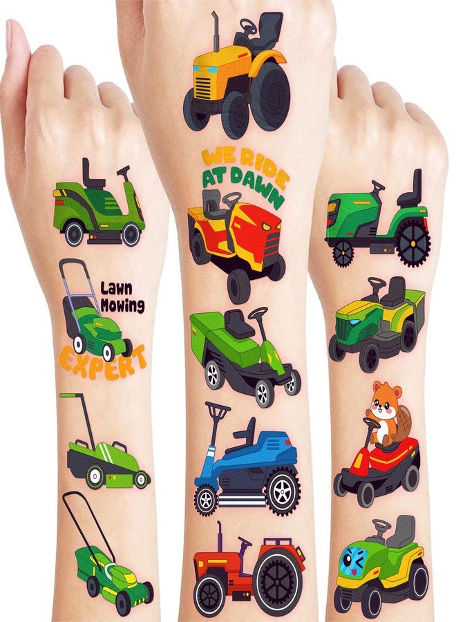 91TATTOOS 96 PCS Lawn Mower Pre-Cut Temporary Tattoos for Kids - Image 1