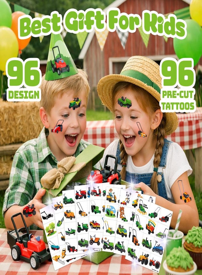 91TATTOOS 96 PCS Lawn Mower Pre-Cut Temporary Tattoos for Kids - Image 4
