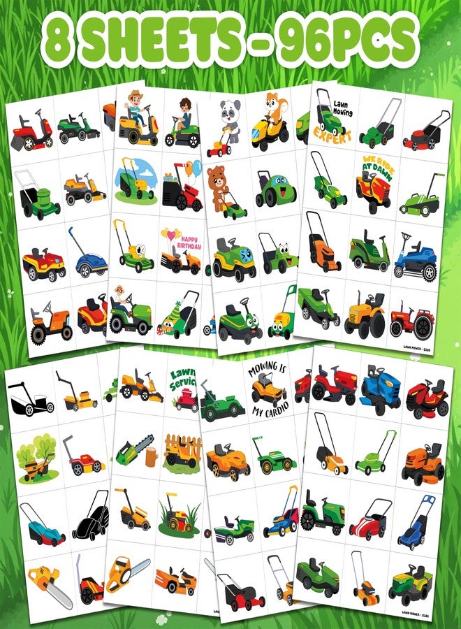 91TATTOOS 96 PCS Lawn Mower Pre-Cut Temporary Tattoos for Kids - Image 3