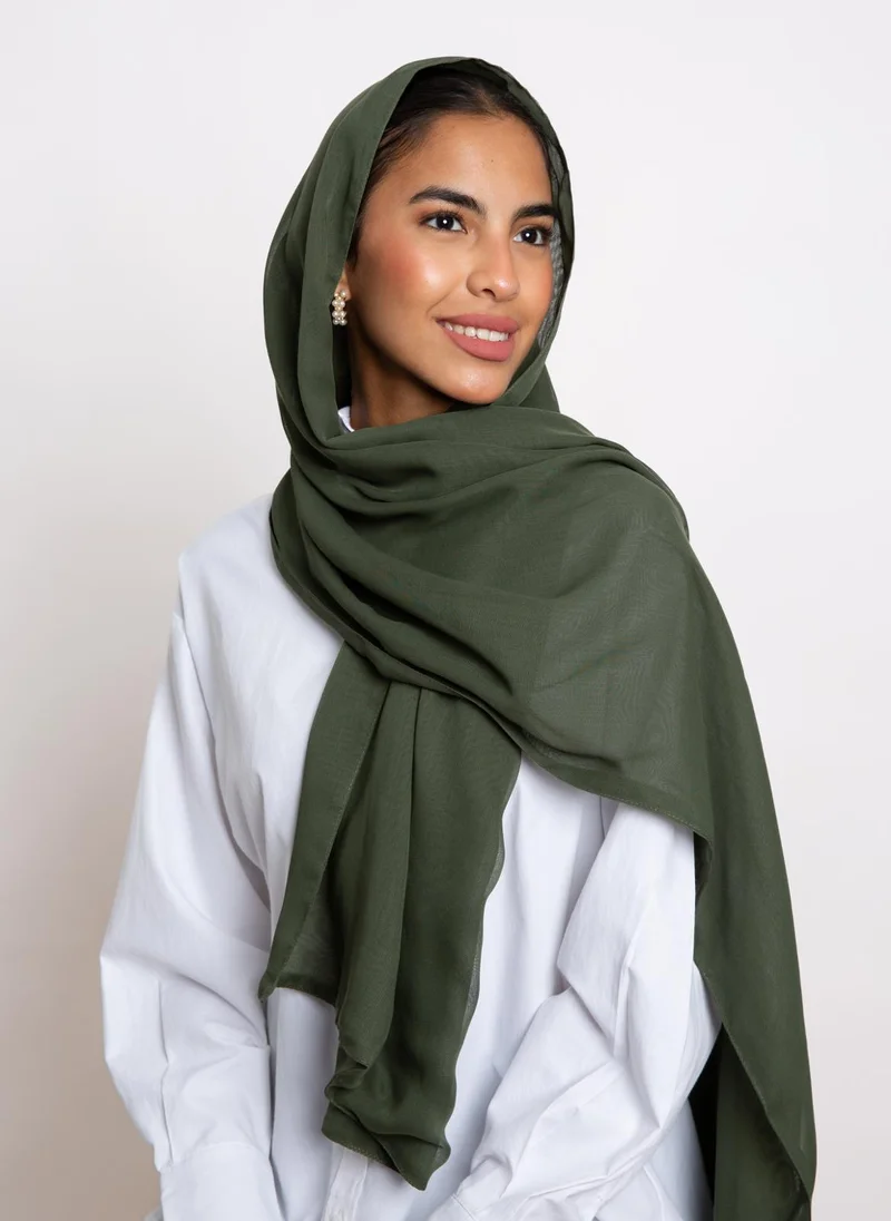 Kaafmeem Olive Voile Tarha