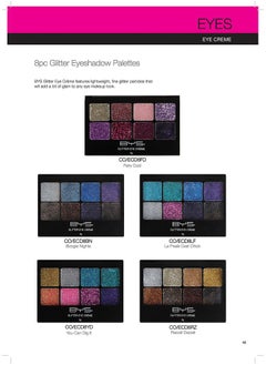 BYS Glitter Gel Makeup Palette 8 Shades Boogie Nights  - Image 4
