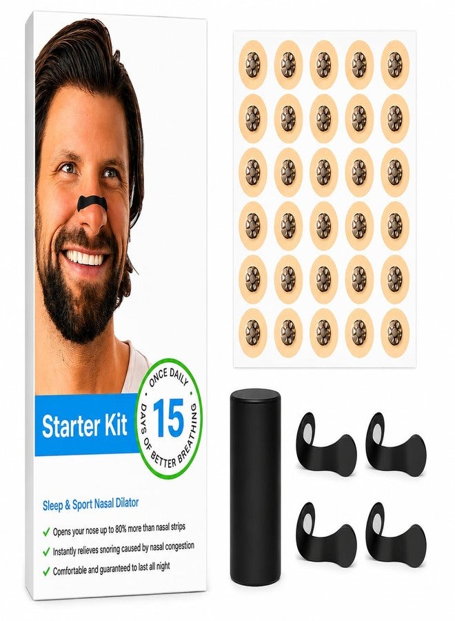 ANTIL'S Magnetic Nasal Dilator Kit | Reusable Anti Snoring Nose Clip with 20 Adhesive Magnetic Patches & Storage Case | Improves Airflow for Sleep, Running, Gym & Sports - Image 1
