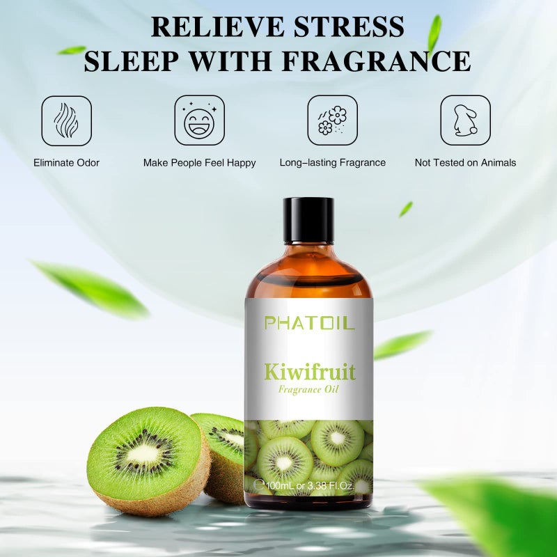 PHATOIL 3.38FL.OZ Kiwifruit Fragrance Oils for Aromatherapy, Essential Oils for Diffusers for Home, Perfect for Diffuser, Yoga, Skin Care, DIY Candle and Soap Making - 100ml - Image 3