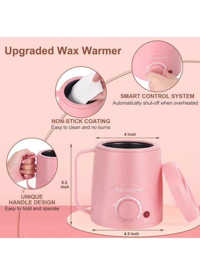 Yovanpur Waxing Kit for Women - Mini Wax Warmer, Hard Wax Kit with 14oz Beads, Portable Hair Removal for Face, Armpit, Eyebrow, Brazilian Bikini Waxing at Home  - Image 2
