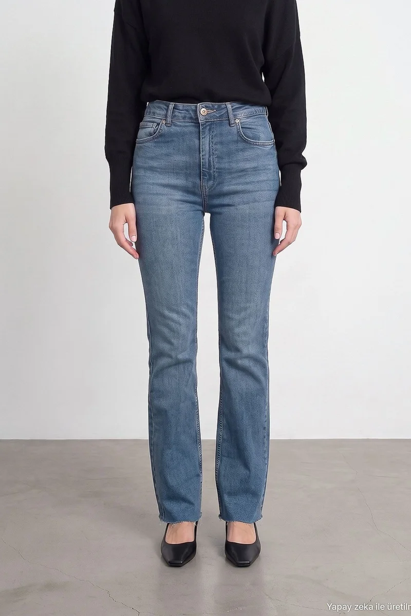 Dilvin Mid Blue Denim DILVIN Women’s Straight-Leg Jeans for Women | Best Price UAE