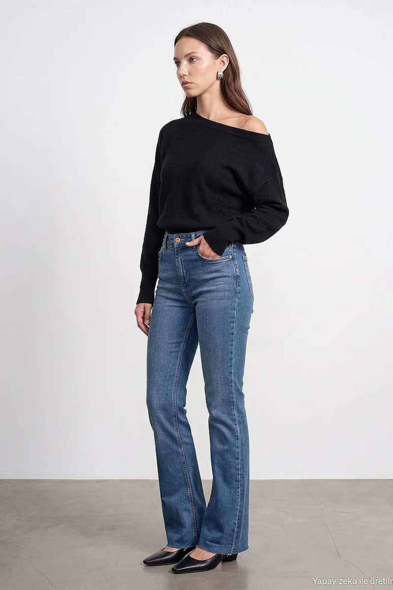 Dilvin Mid Blue Denim DILVIN Women’s Straight-Leg Jeans for Women | Best Price UAE