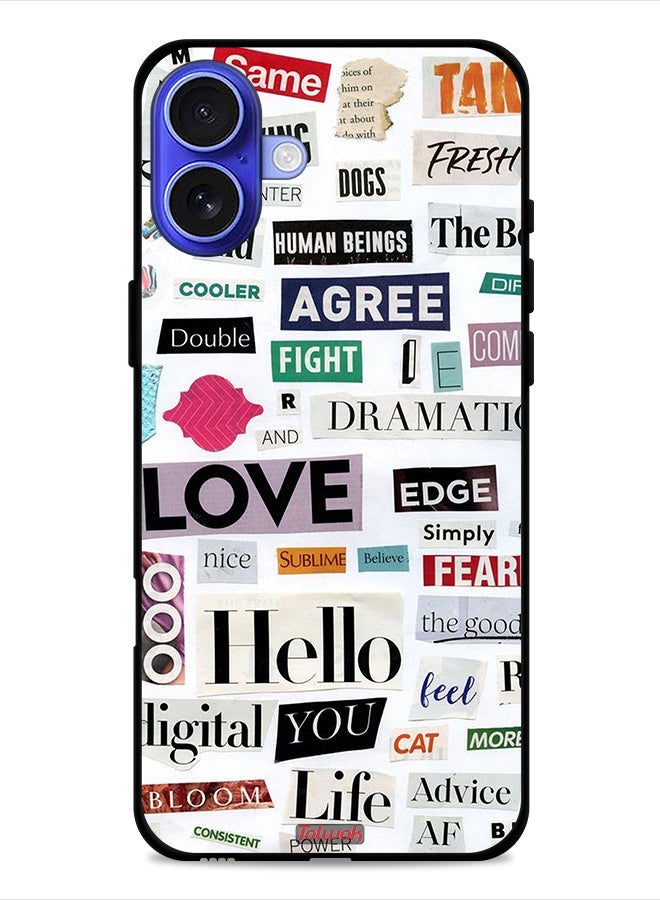 Tolwak Apple iPhone 16 Protective Case Cover Short Quotes Stickers - Image 1