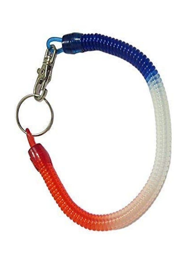 NPRC Key Ring Spiral Multicolor Plastic Key Chain Stretchable String Metal Clip Holder - Image 2