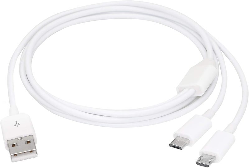 CERRXIAN 3Ft USB 20 Type A Male to 2 Micro USB Male Splitter Y Data Charge Connector Adapter Cable White - Image 3