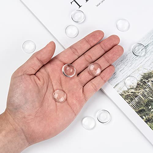 Craftdady 200Pcs Transparent Clear Glass Cabochons 17.5-18mm Flat Back Half Round Dome Tiles for Photo Pendant Jewelry Craft Making - Image 5