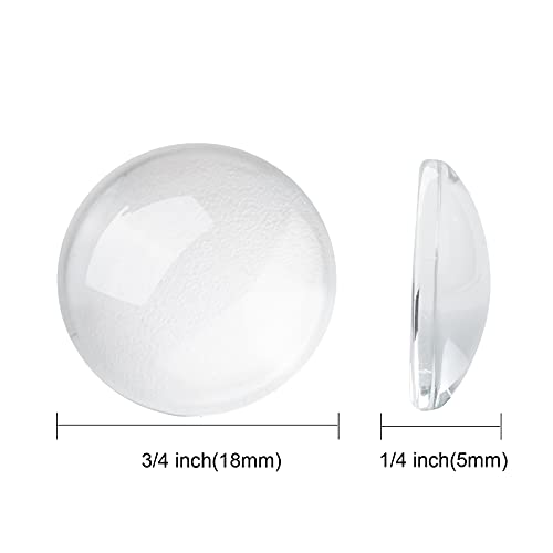 Craftdady 200Pcs Transparent Clear Glass Cabochons 17.5-18mm Flat Back Half Round Dome Tiles for Photo Pendant Jewelry Craft Making - Image 2