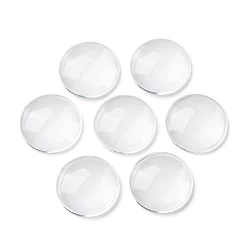 Craftdady 200Pcs Transparent Clear Glass Cabochons 17.5-18mm Flat Back Half Round Dome Tiles for Photo Pendant Jewelry Craft Making - Image 1