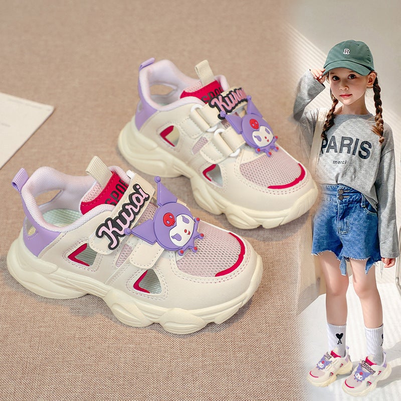 Girls' Shoes Sandals Summer Lightweight Soft-Soled Kidsren'S Sports White Shoes Boys Cut Out Mesh Shoes Single Mesh - Image 3