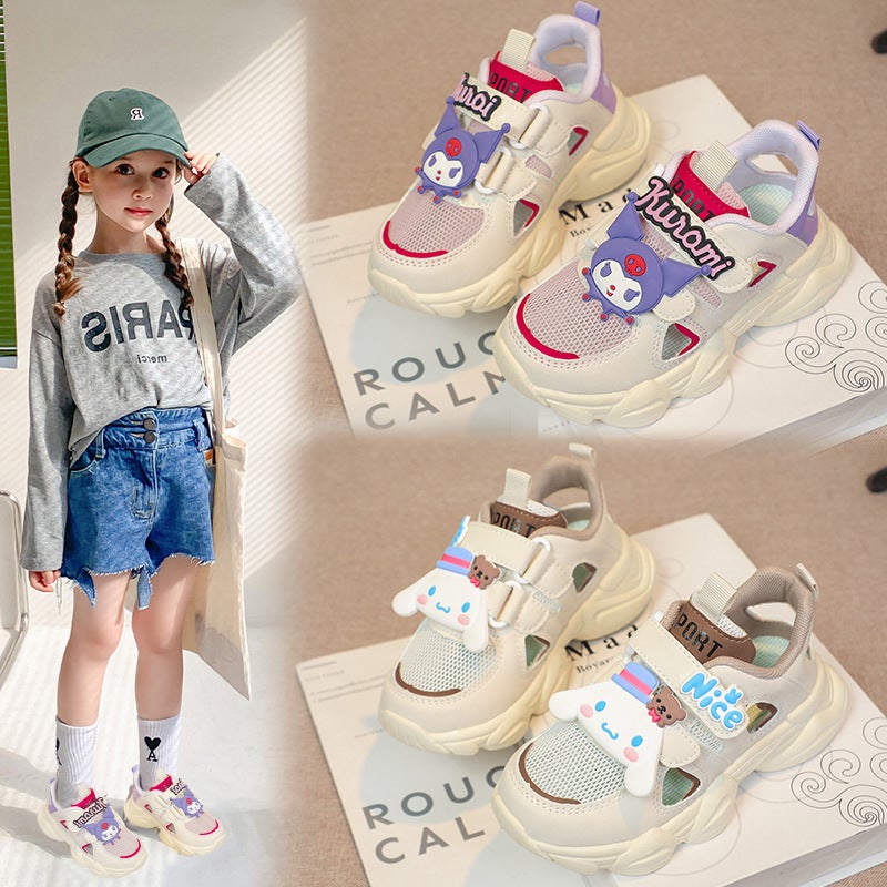 Girls' Shoes Sandals Summer Lightweight Soft-Soled Kidsren'S Sports White Shoes Boys Cut Out Mesh Shoes Single Mesh - Image 5