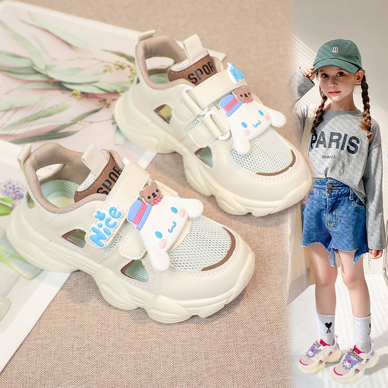 Girls' Shoes Sandals Summer Lightweight Soft-Soled Kidsren'S Sports White Shoes Boys Cut Out Mesh Shoes Single Mesh - Image 4