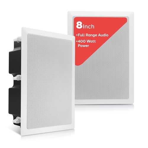 سماعة بيل للسقف والجدار مغلقة 400 واط ستيريو في الجدار وفي السقف 8 سماعات كاملة النطاق بعمق صوت جهير نظام 50Hz20kHz استجابة تردد 48 أوم تركيب مدمج PDIW87 أبيض