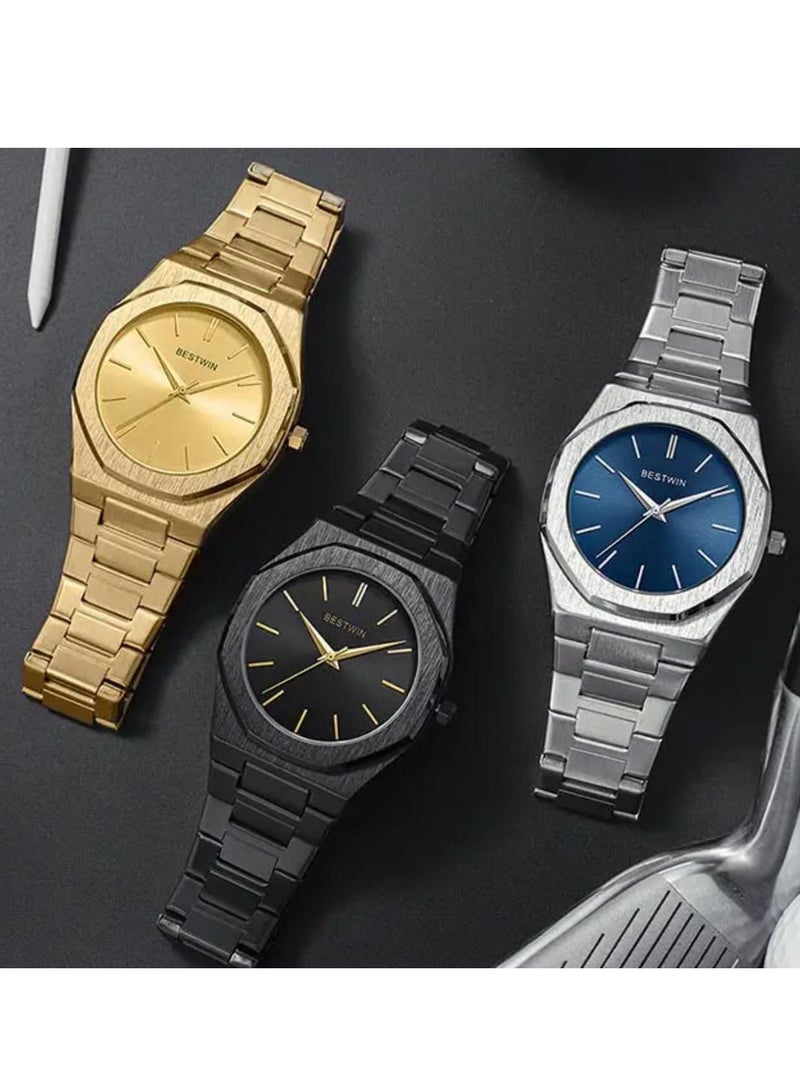 Bestwin Slim Watch for Men Limited Edition by Bestwin Black Band with Black Dial - Image 2