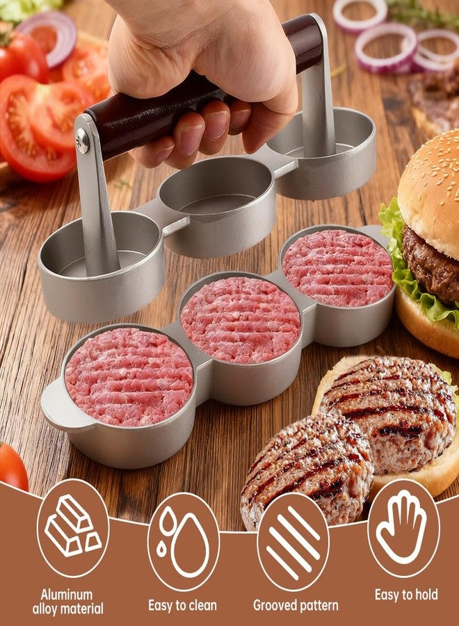 WeiLingBo Mini Burger Press with 100 Patty Papers,Meat Patty Maker Round Shape Hamburger Meat Beef Grill Burger Press for Hamburger,Barbecue,Picnic,Camping,Three 2.56-inch molds - Image 3
