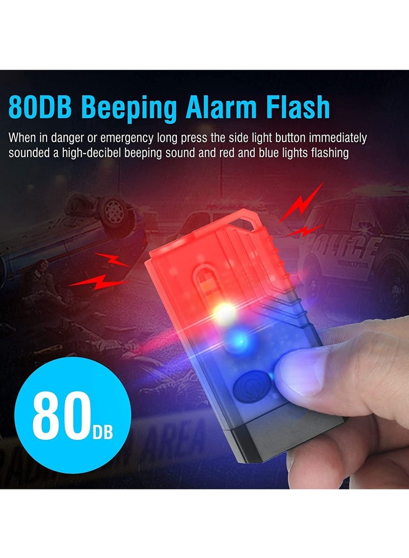 مصباح يدوي LED صغير EDC قوي ، فائق السطوع 1000 لومن ، 365 نانومتر UV أحمر أخضر أزرق فاتح ، مصباح يدوي صغير USB C قابل لإعادة الشحن ، سلسلة مفاتيح للجيب ، 14 وضعًا ، ذيل مغناطيسي ، صفارة (أسود) - Image 5