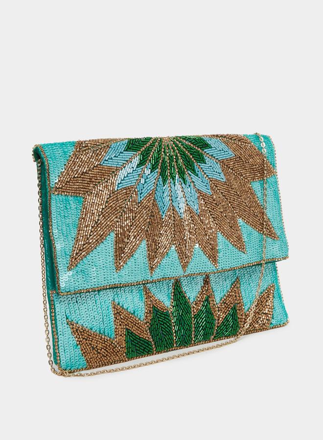 Styli Embellished Beaded Clutch - Image 1