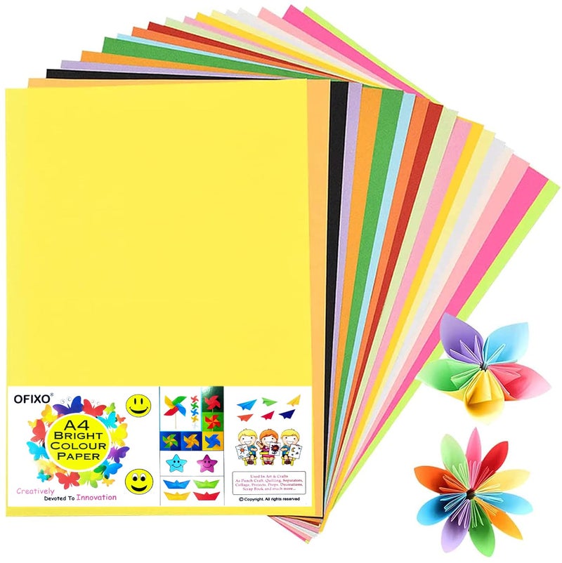 OFIXO 50 Sheets A4 Size Coloured Paper for art and crafts, school projects,assignmnets (150 GSM) - Image 5