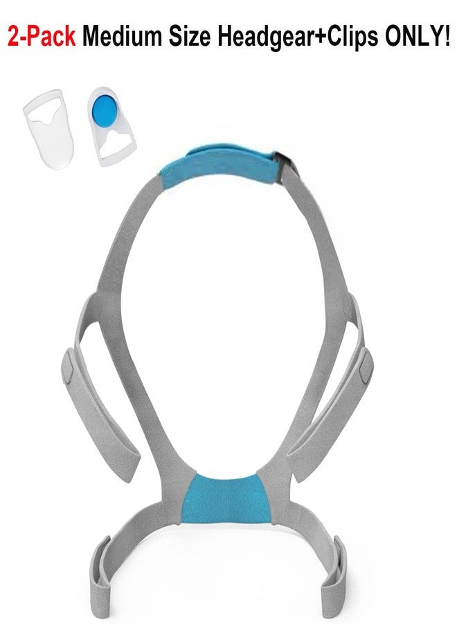 LALASTAR طقم بديل لحزام رأس قناع جهاز التنفس CPAP من لالاستار، عبوة من قطعتين، متوافق مع جهاز Airfit F30، حزام رأس قابل للتعديل، مزود بأربعة مشابك، مقاس قياسي - Image 3