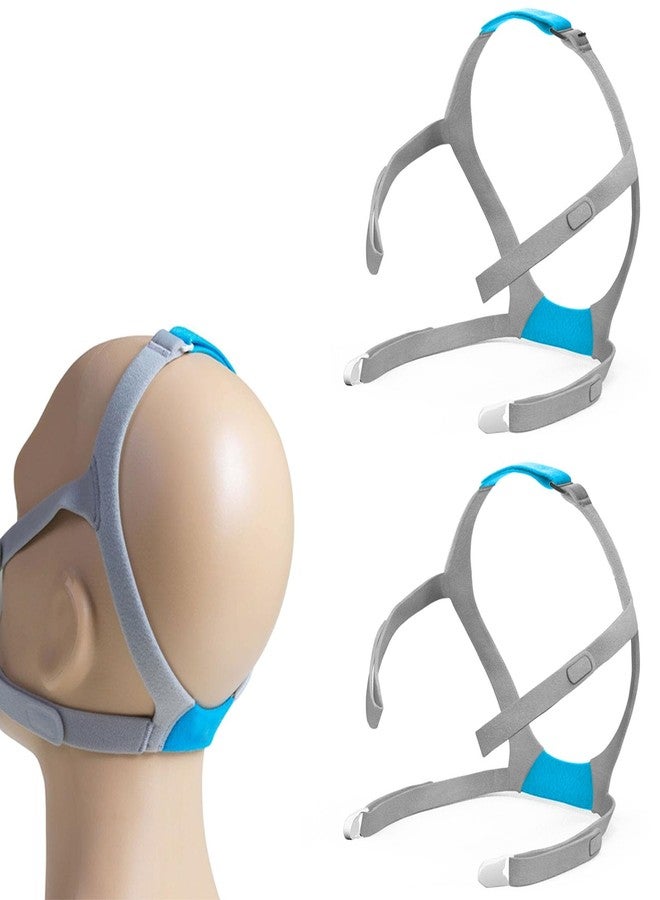 LALASTAR طقم بديل لحزام رأس قناع جهاز التنفس CPAP من لالاستار، عبوة من قطعتين، متوافق مع جهاز Airfit F30، حزام رأس قابل للتعديل، مزود بأربعة مشابك، مقاس قياسي - Image 1