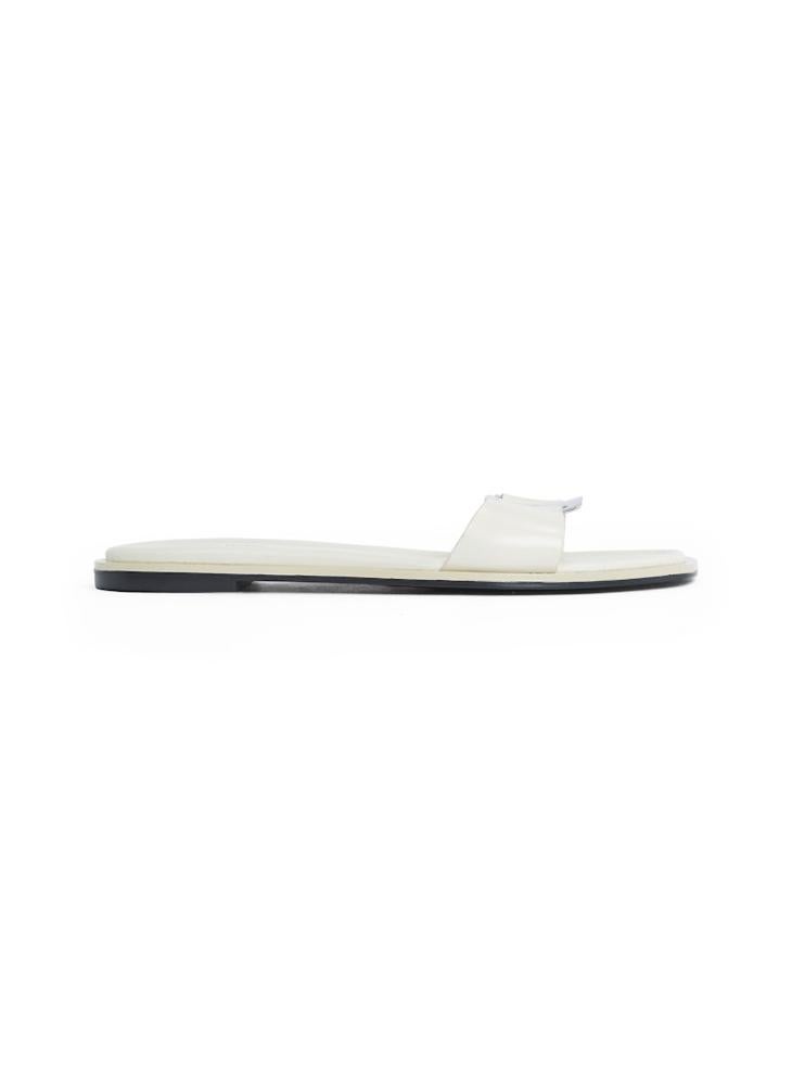 CALVIN KLEIN LEATHER SANDALS WITH LOGO HARDWARE  - Image 1