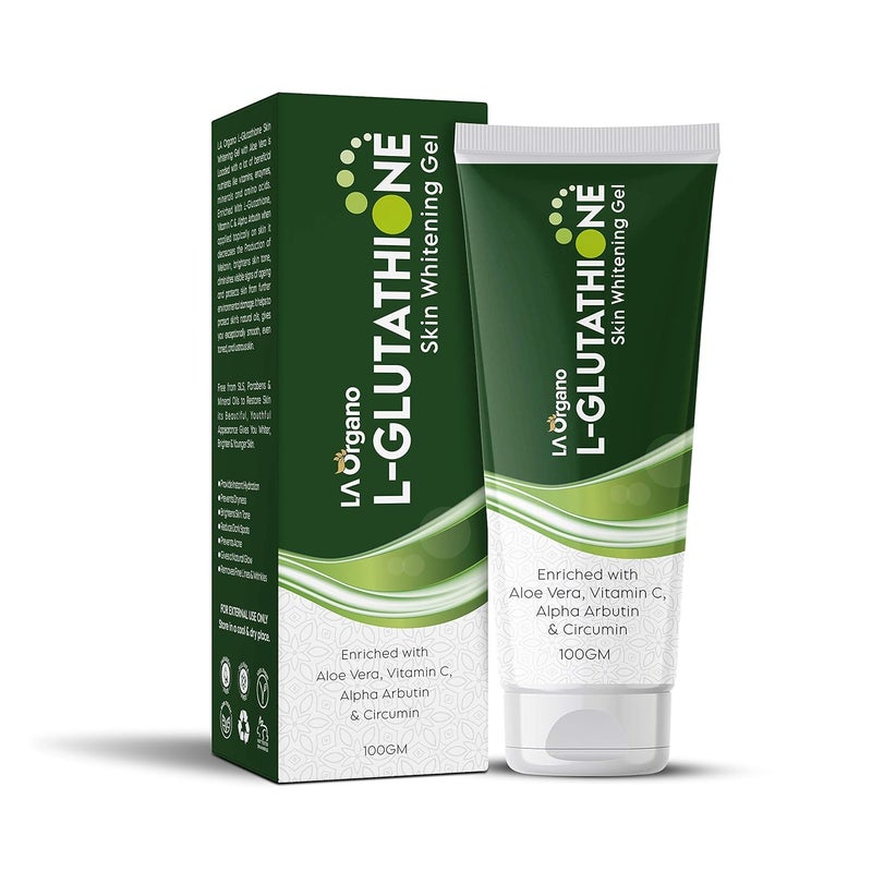 LA Organo Hydrating Face Gel with Aloe Vera Enriched With LGlutathione Vitamin C Alpha For Skin Brightening Reducing Dark Spots Acne 100gm - Image 1