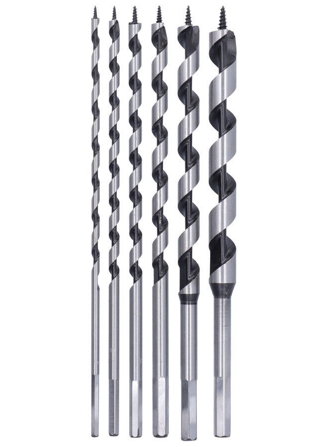 6 Pcs Auger Bit Set Wear Resistant Woodworking Auger Drill Bit Set for Drilling Wood - Image 5