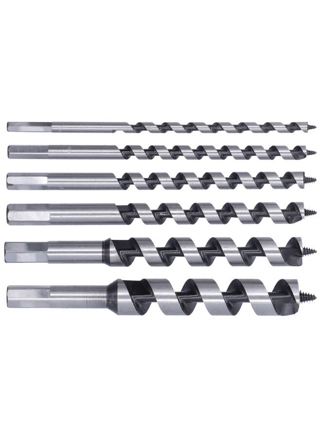 6 Pcs Auger Bit Set Wear Resistant Woodworking Auger Drill Bit Set for Drilling Wood - Image 4