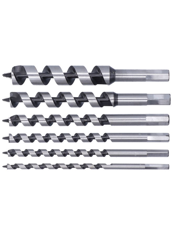 6 Pcs Auger Bit Set Wear Resistant Woodworking Auger Drill Bit Set for Drilling Wood - Image 3