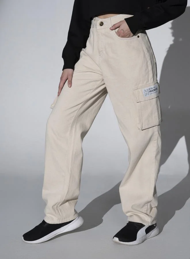 Hubberholme  Women’s Offwhite Jeans – Premium Denim, Elegant Slim Fit, Chic Everyday and Semi-Casual Outfits for Women | Best Price UAE
