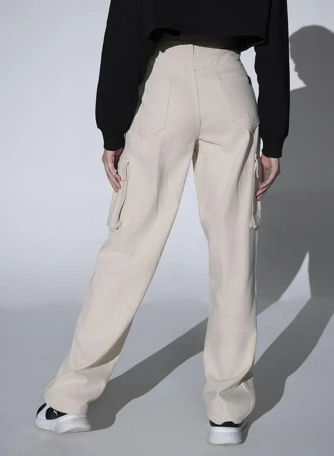 Hubberholme  Women’s Offwhite Jeans – Premium Denim, Elegant Slim Fit, Chic Everyday and Semi-Casual Outfits for Women | Best Price UAE