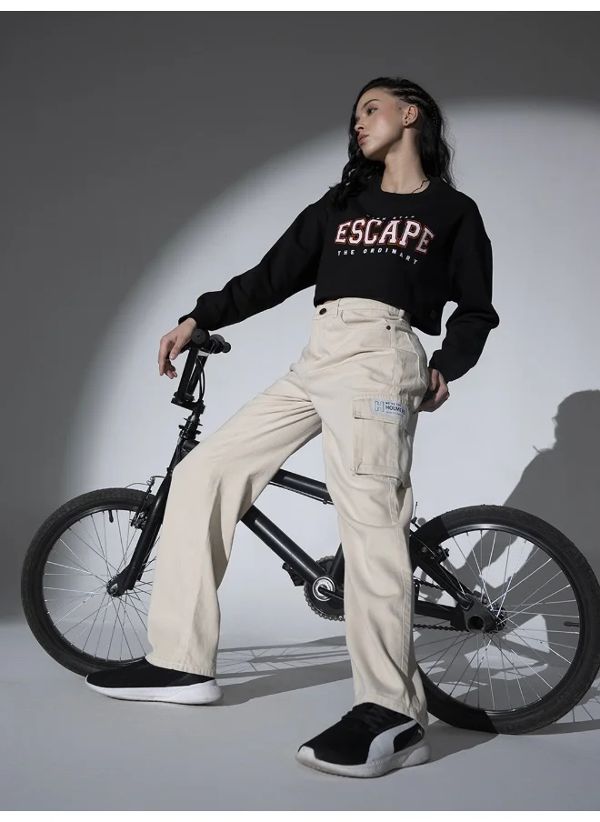 هوبرهولمي Women Offwhite Jeans - Classic and Versatile Everyday Wear