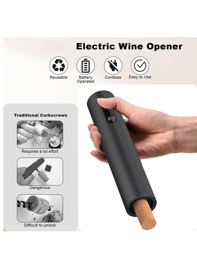 Excefore Electric Wine Opener, Automatic Corkscrews Wine Bottles Openers, Battery Operated Reusable Wine Remover for Wine Lover Gift Home Kitchen Party, Batteries not included - Image 5