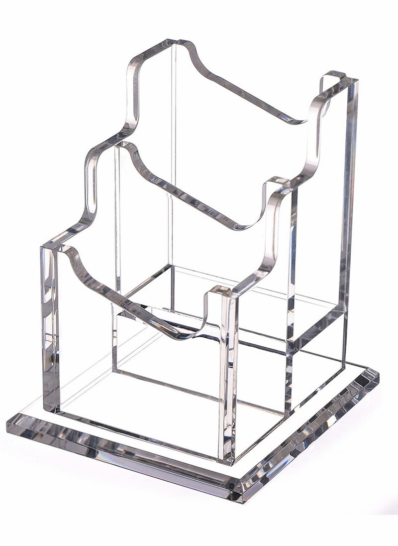 Excefore Business Card Holder, Acrylic Business Card Holder for Desk Clear Business Card Stand Desktop Business Card Holders Plastic Business Card Display for Exhibition, Home, and Office  - Image 1