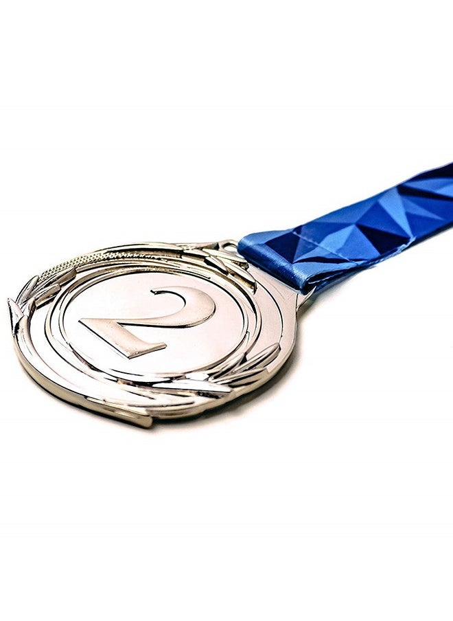 Set of 3 Number Medals, Gold Silver Bronze Award Medals with Ribbon, Winner Awards 1st 2nd 3rd Metal Medals, Olympic Style Winner Awards for Sports, Party, Tournaments, Competitions（Diam：2.75 Inch）  - Image 3