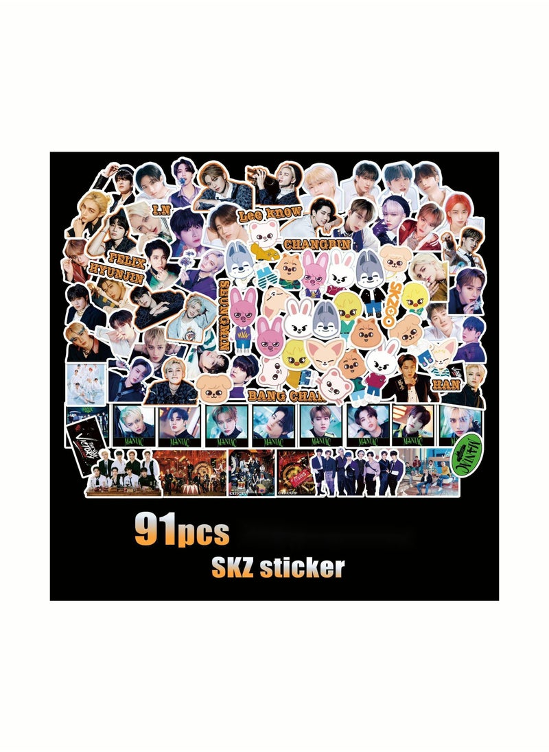 EHOME - 91-Pcs KPOP StrayKids MANIAC New Album Waterproof Sticker Pack - Image 1