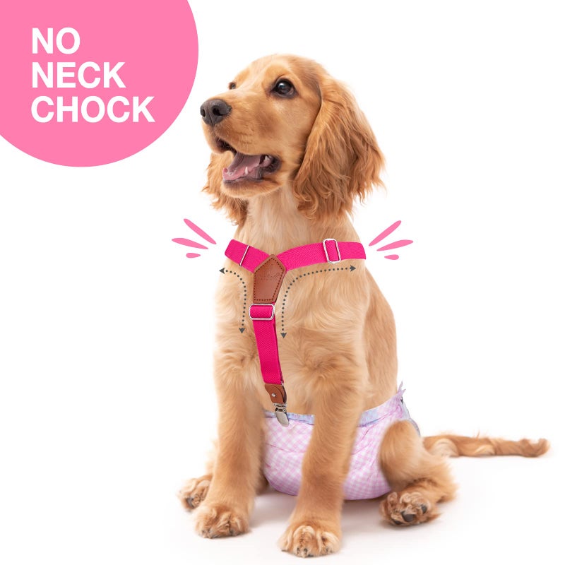 Pet Soft Dog Suspenders 2 Pieces Female Dog Diaper Suspenders for Dogs Diaper Keeper Suspender for Skirt, Dress, Diapers (Black & Pink, XS/S) - Image 2