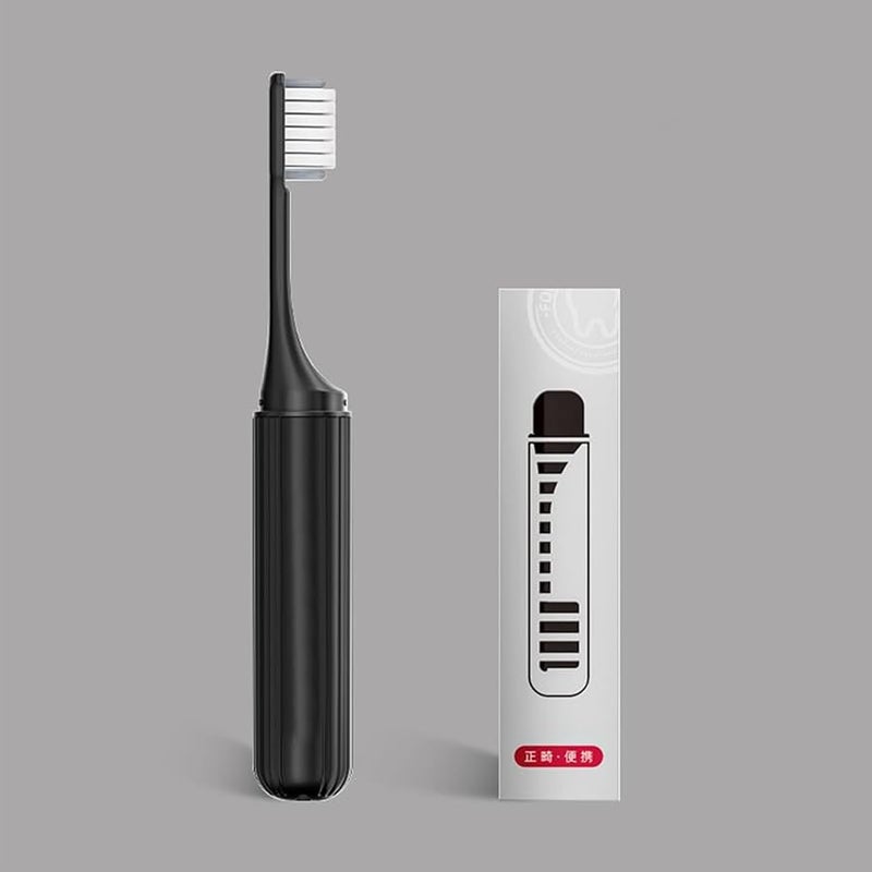 Black Portable Foldable Travel Toothbrush Hygienic Soft Bristles Gentle For Sensitive Gums Kids Hotel - Image 4